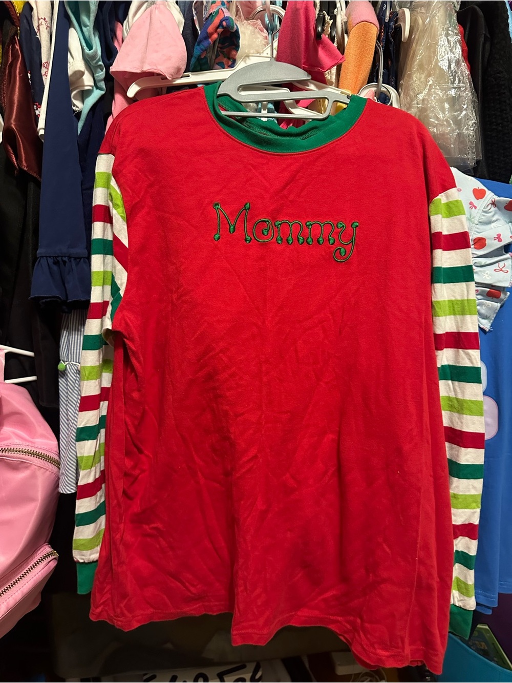 Mommy Red Holiday Long-Sleeve Pajama Top by